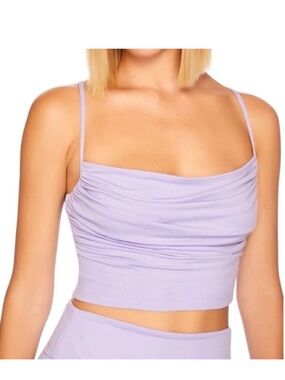 Susana Monaco Lavender Ruched Knit Crop Cami